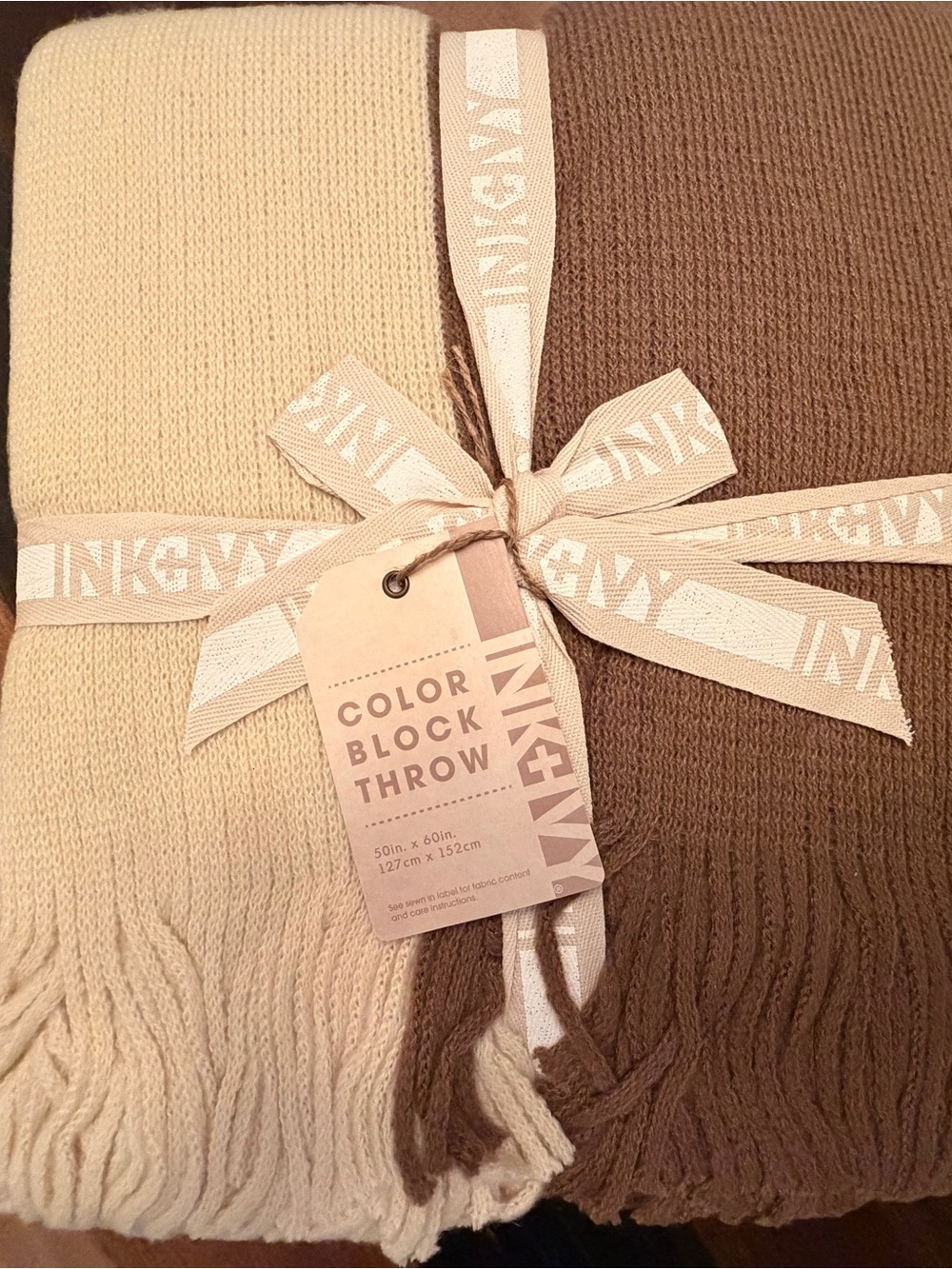 NWT INK+IVY Stockholm Color Block Throw Blanket